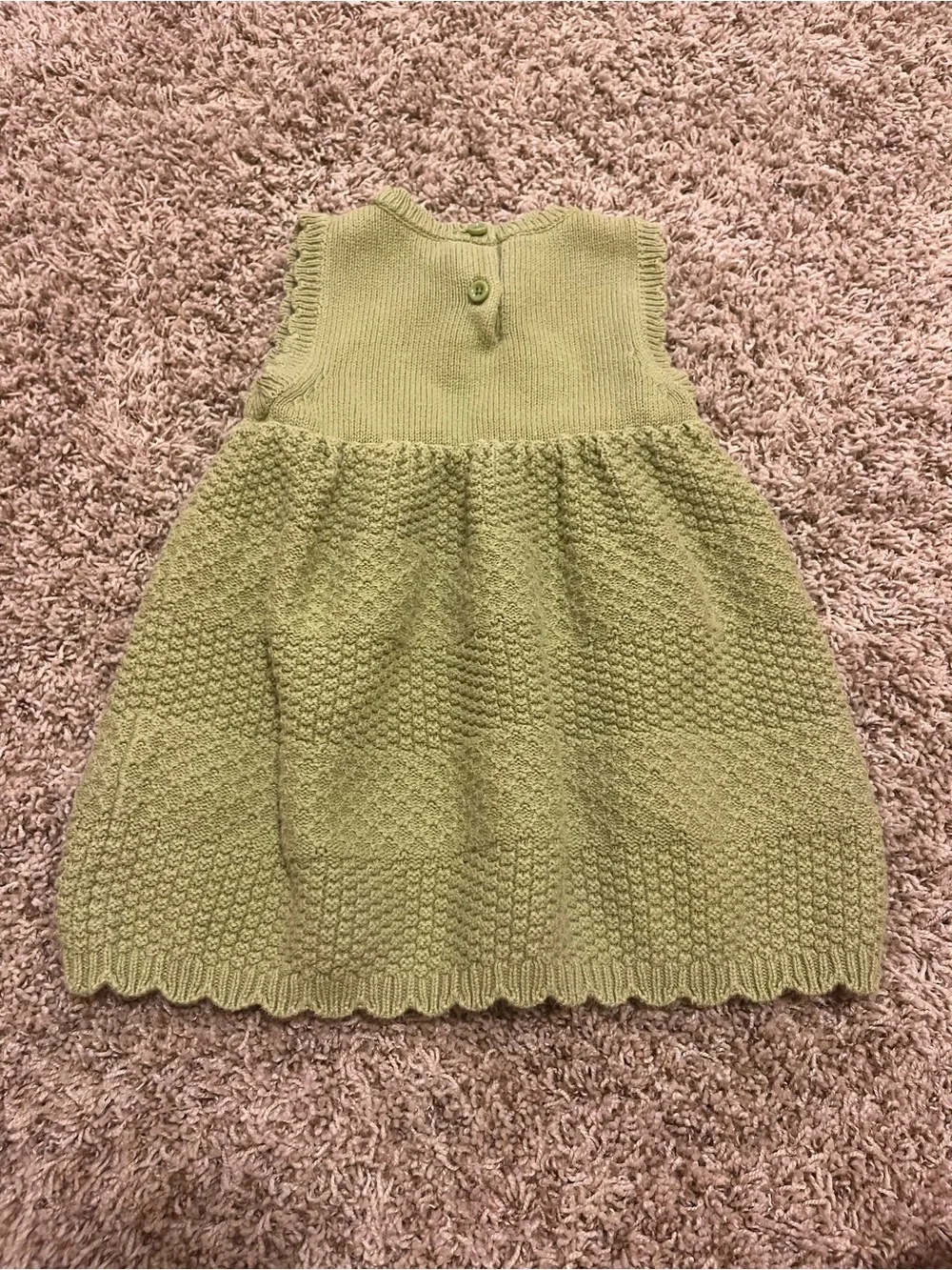 Gymboree Olive Green Knit Sleeveless Dress with Colorful Buttons